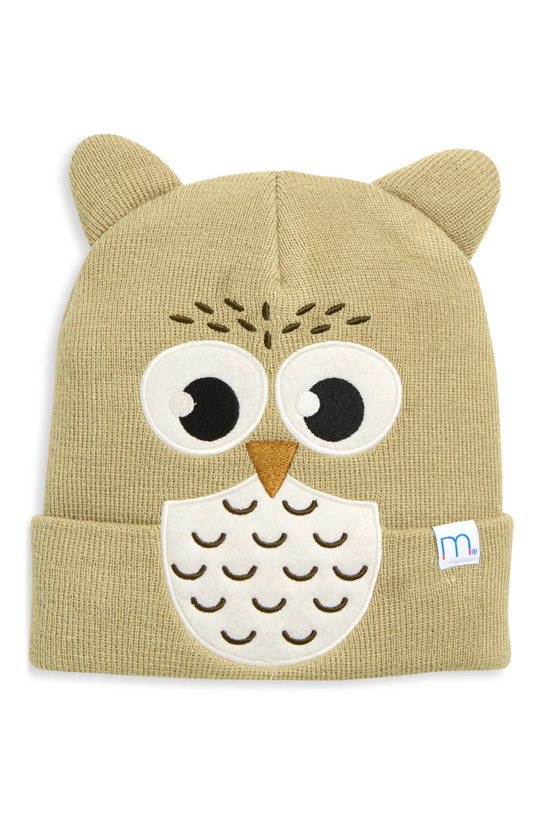 Kids' Big Face Beanie Hat, Main, color, OWL