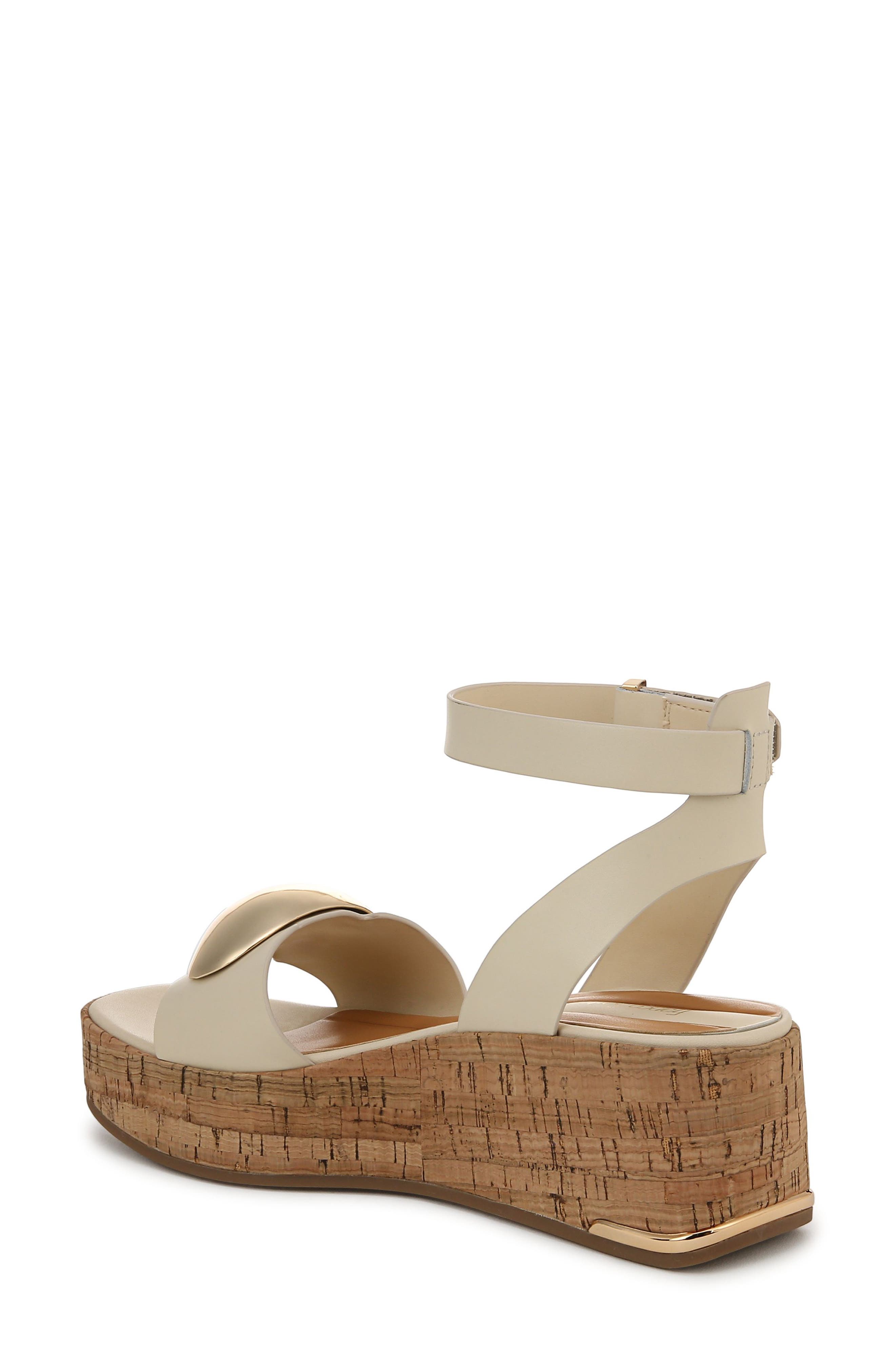Franco Sarto Taysha Ankle Strap Platform Wedge Sandal, Alternate, color, White