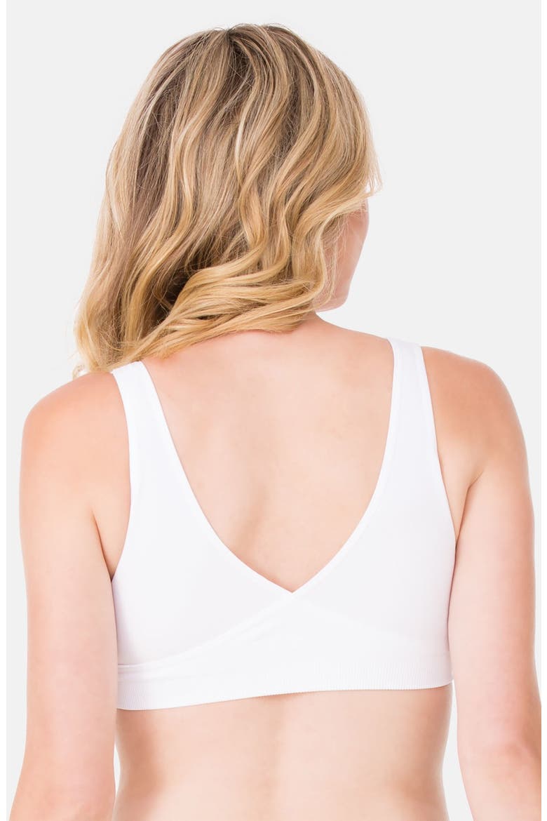 Ingrid & Isabel® Seamless Cross Front Nursing Bra, Alternate, color, WHITE