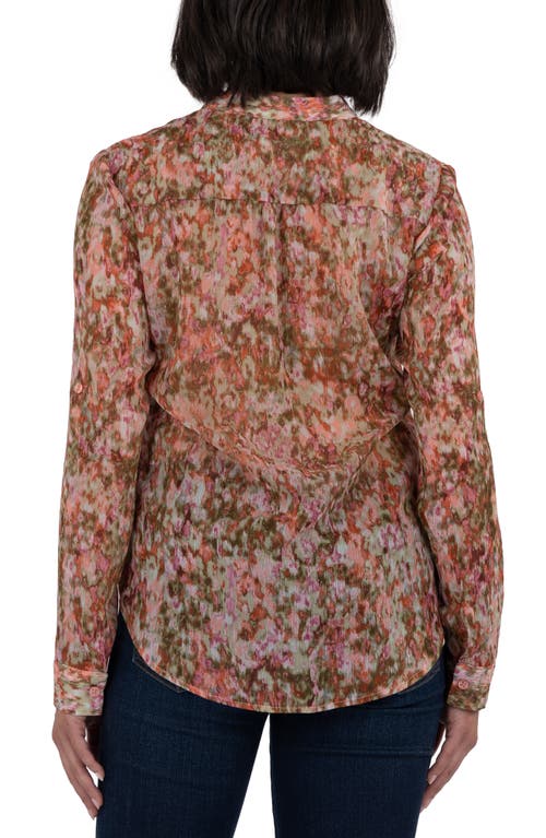 Kut From The Kloth Jasmine Chiffon Button-up Shirt In Brown