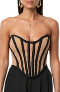 JLUXLABEL Cassis Braided Boning Lace-Up Corset Top