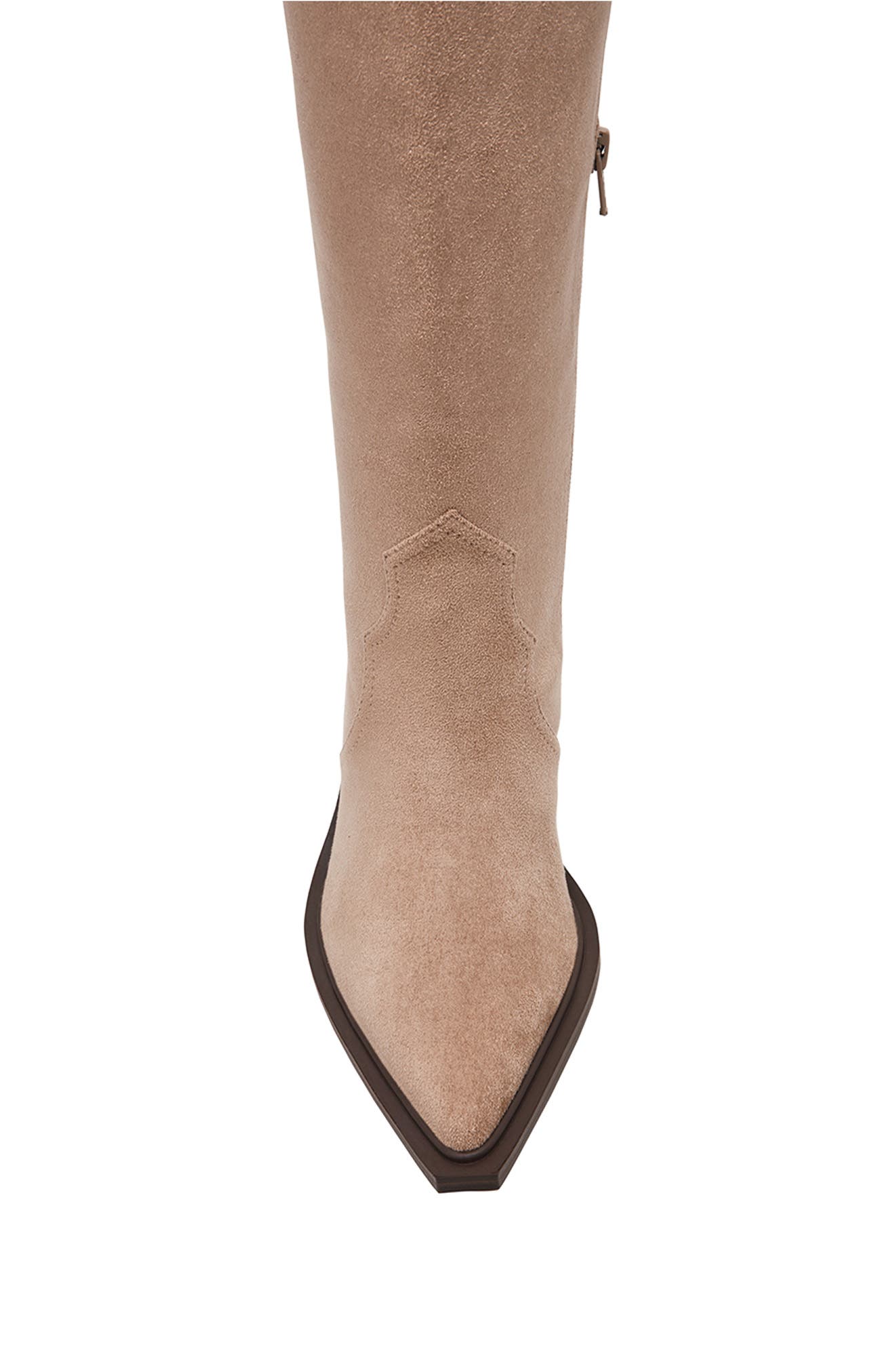 Greva Knee High Western Boot, Alternate, color, STONE SUEDE