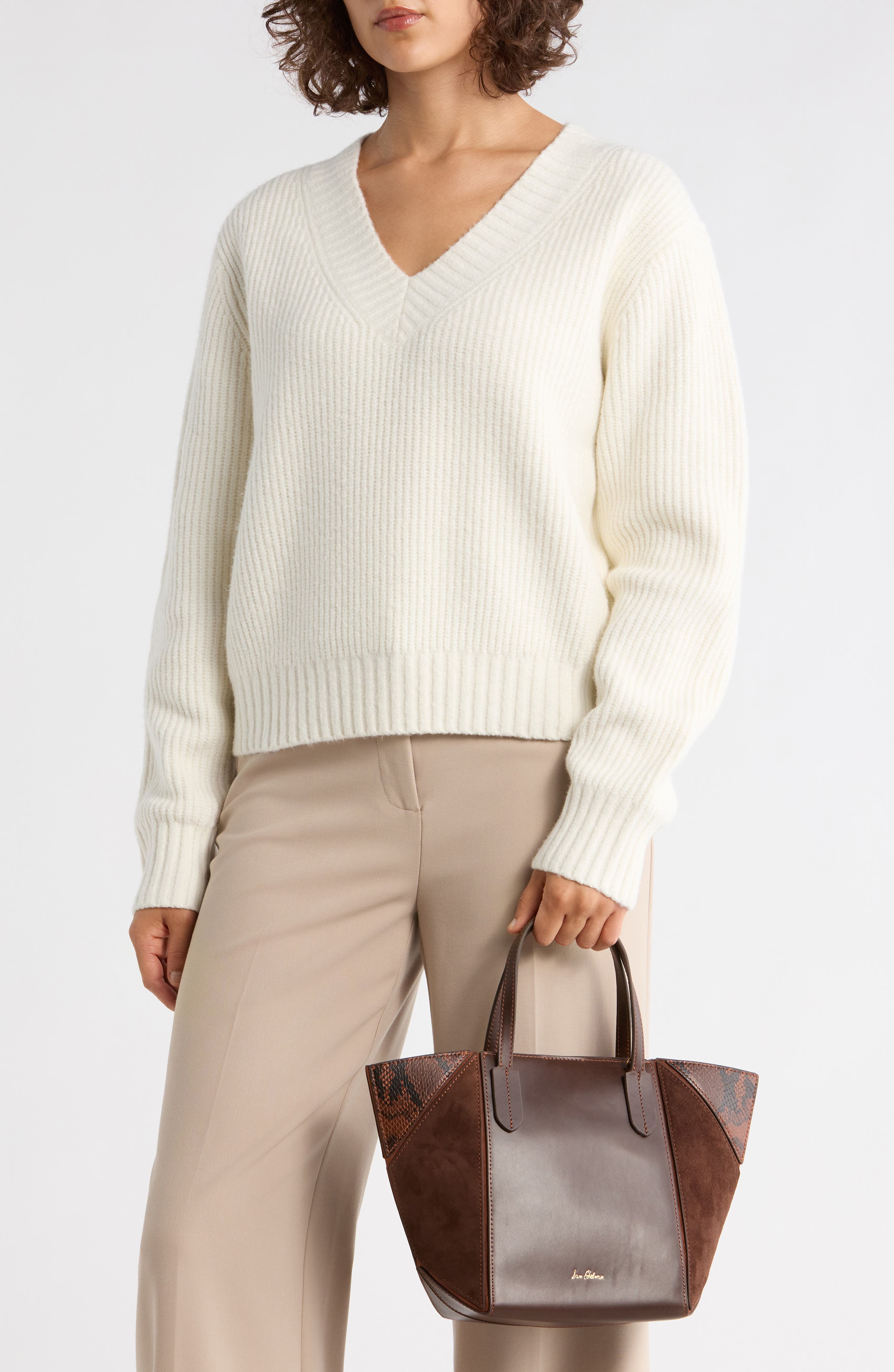 Sam Edelman Small West Convertible Tote, Alternate, color, Brown