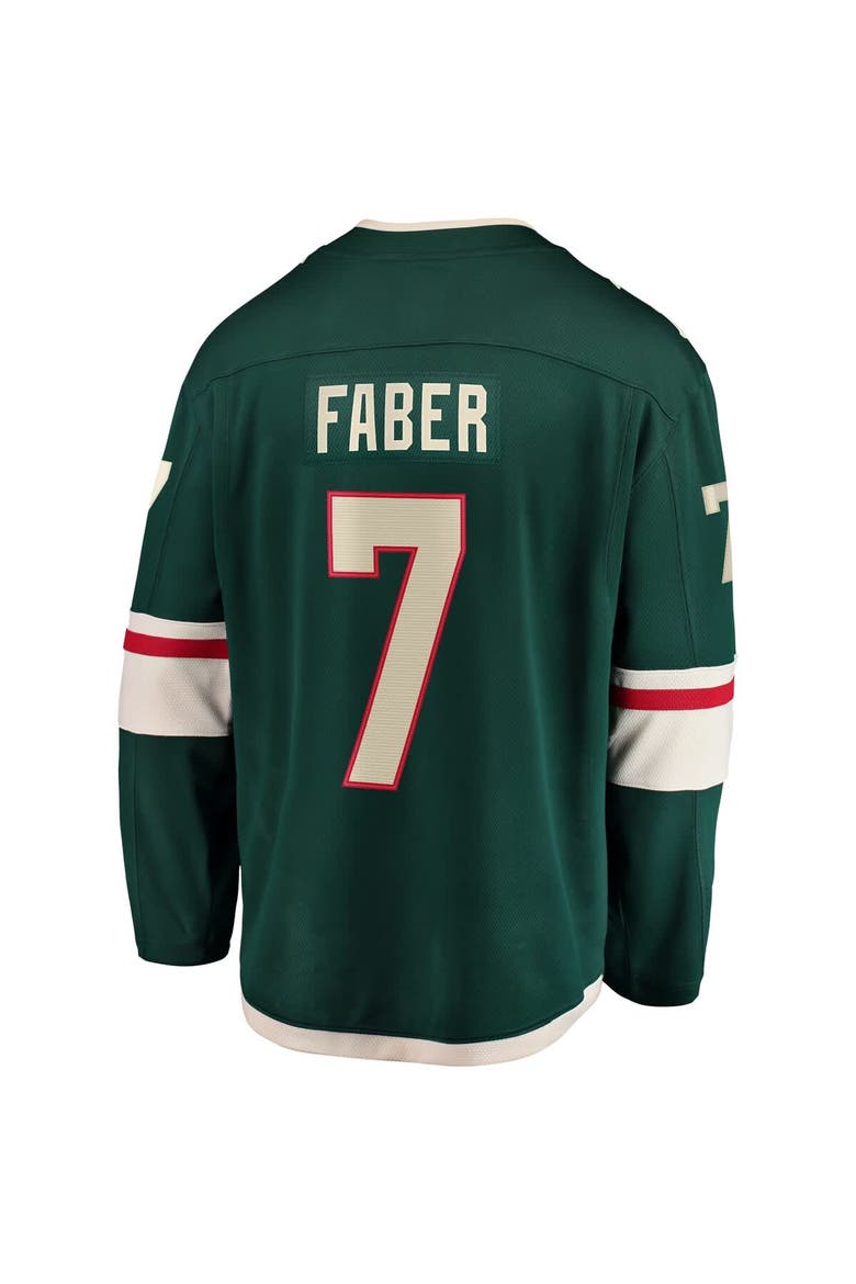 Men's Fanatics Brock Faber Green Minnesota Wild Home Breakaway Player Jersey, Alternate, color, Green