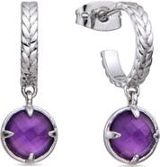 EYE CANDY LOS ANGELES Stone Huggie Hoop Earrings