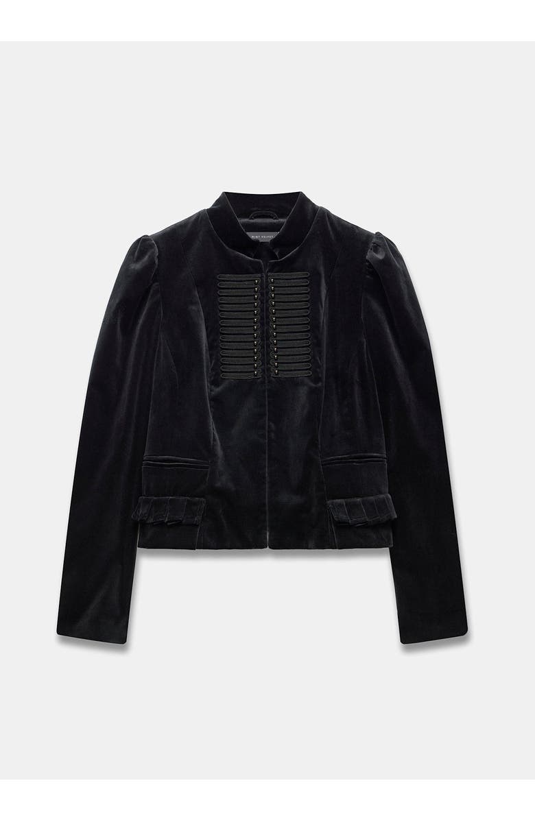 MINT VELVET Velvet Military Jacket, Alternate, color, Black