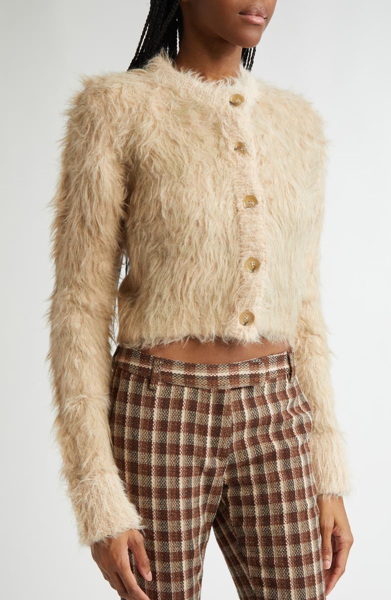 Acne Studios Kradi Fuzzy Crop Cardigan, Alternate, color,