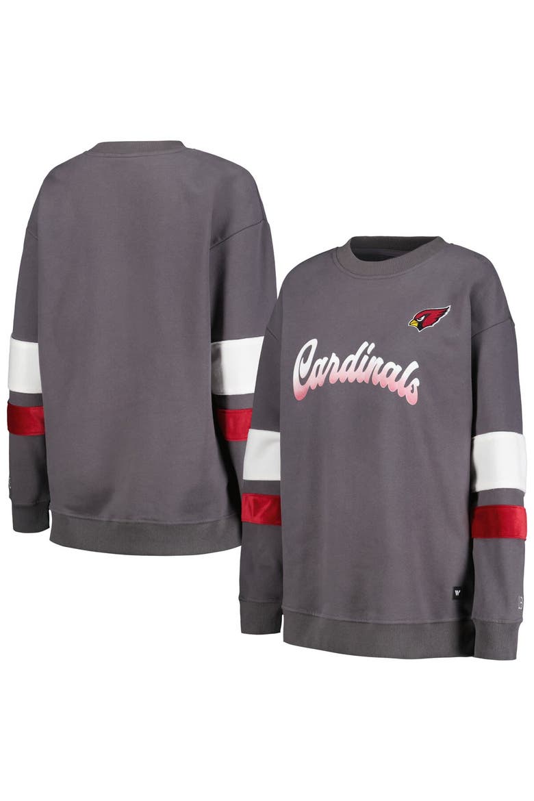 Women's The Wild Collective Charcoal Arizona Cardinals Fleece Pullover Sweatshirt, Alternate, color, Charcoal