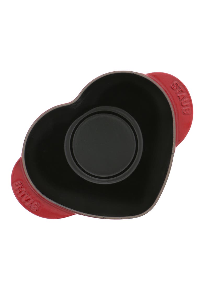1.75-Quart Enameled Cast Iron Heart Baking Dish, Alternate, color, CHERRY