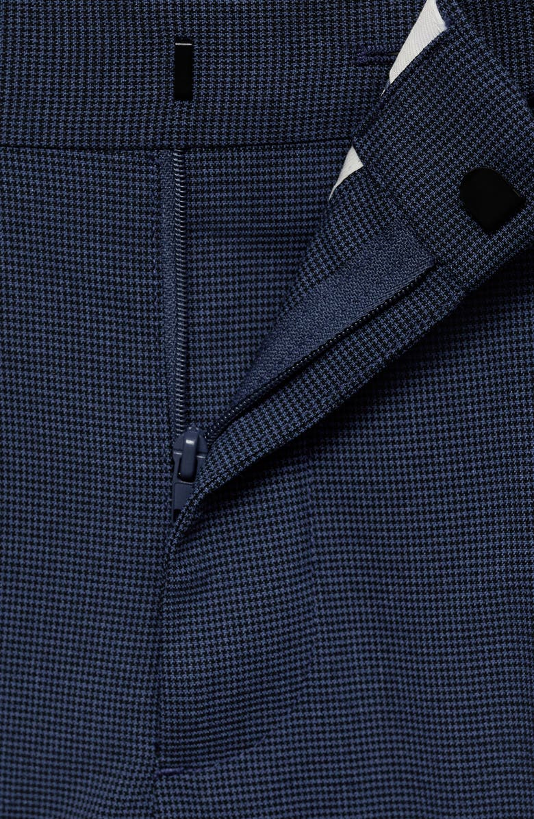 MANGO Superslim Fit Dark Blue Flat Front Stretch Dress Pants, Alternate, color, Ink Blue