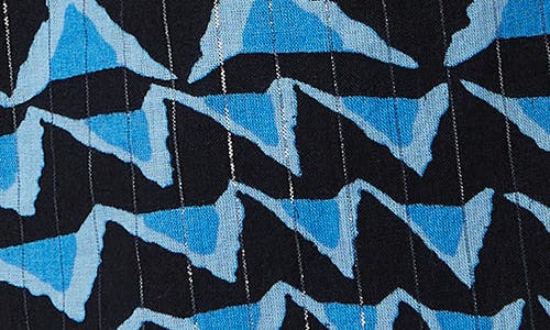 Scotch & Soda Metallic Stripe Print Cotton Blend Pull-on Pants In House Of Mirrors Blue