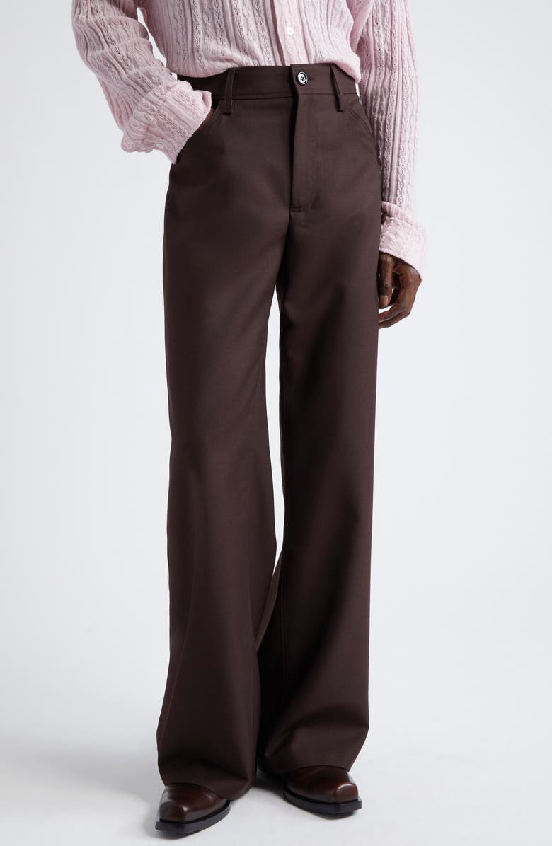 Séfr Jiro Wide Leg Twill Trousers, Main, color, 
