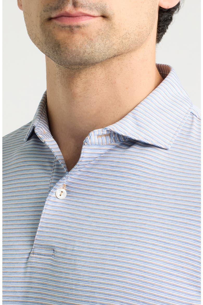 Timbre Stripe Crown Crafted Performance Jersey Golf Polo, Alternate, color, LIGHT NUTMEG
