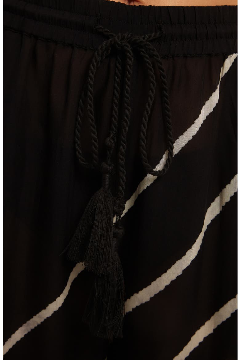 Net Stripe Wide Leg Cover-Up Pants, Alternate, color, BLACK/ VANILLA