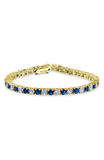 Bling Jewelry Cz Tennis Bracelet In Blue