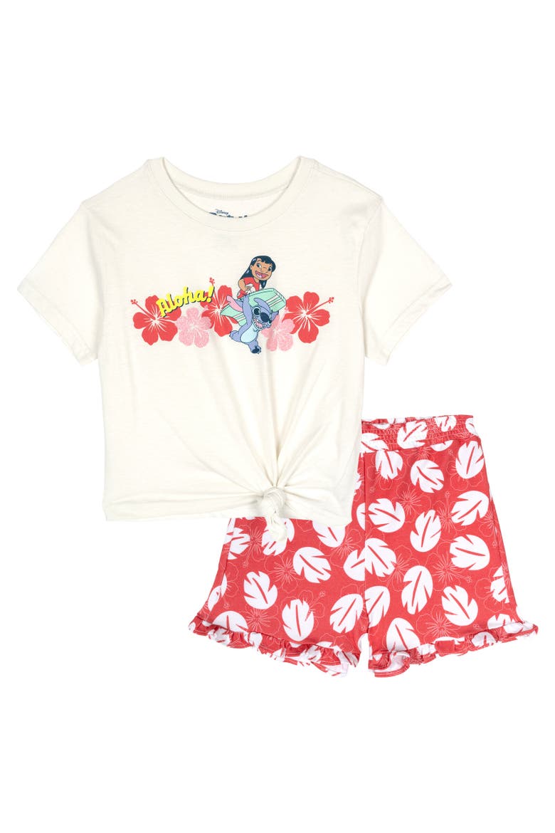 Lilo & Stitch Girls' 2-Piece T-Shirt and Shorts Set, Main, color, Lilo and Stitch Pink