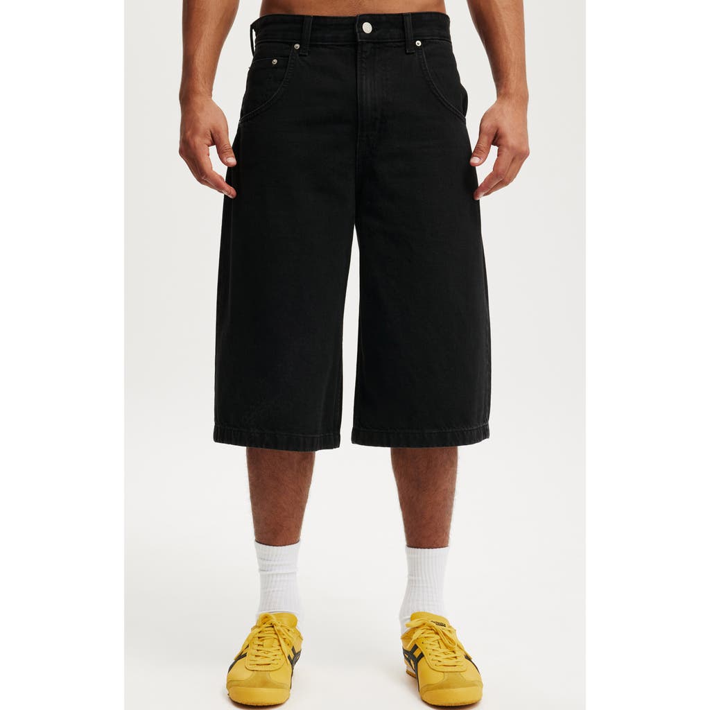Cotton On Y2k Super Wide Jort In Black