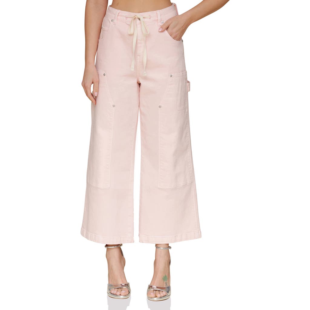 AVEC LES FILLES AVEC LES FILLES DRAWSTRING WAIST CROP CARPENTER PANTS