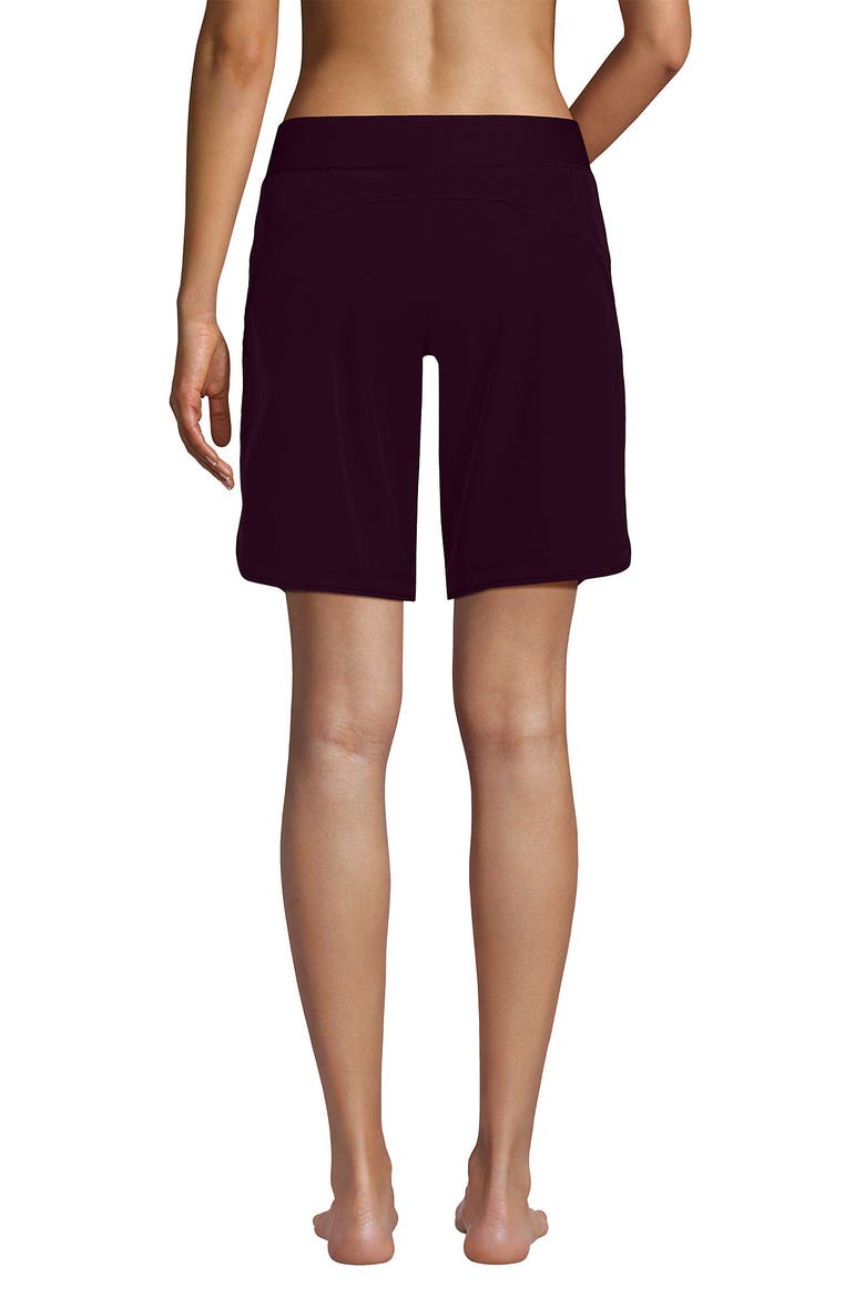 Plus Size Sunshade UPF 50 9" Board Shorts with Panty, Alternate, color, Dark Wine