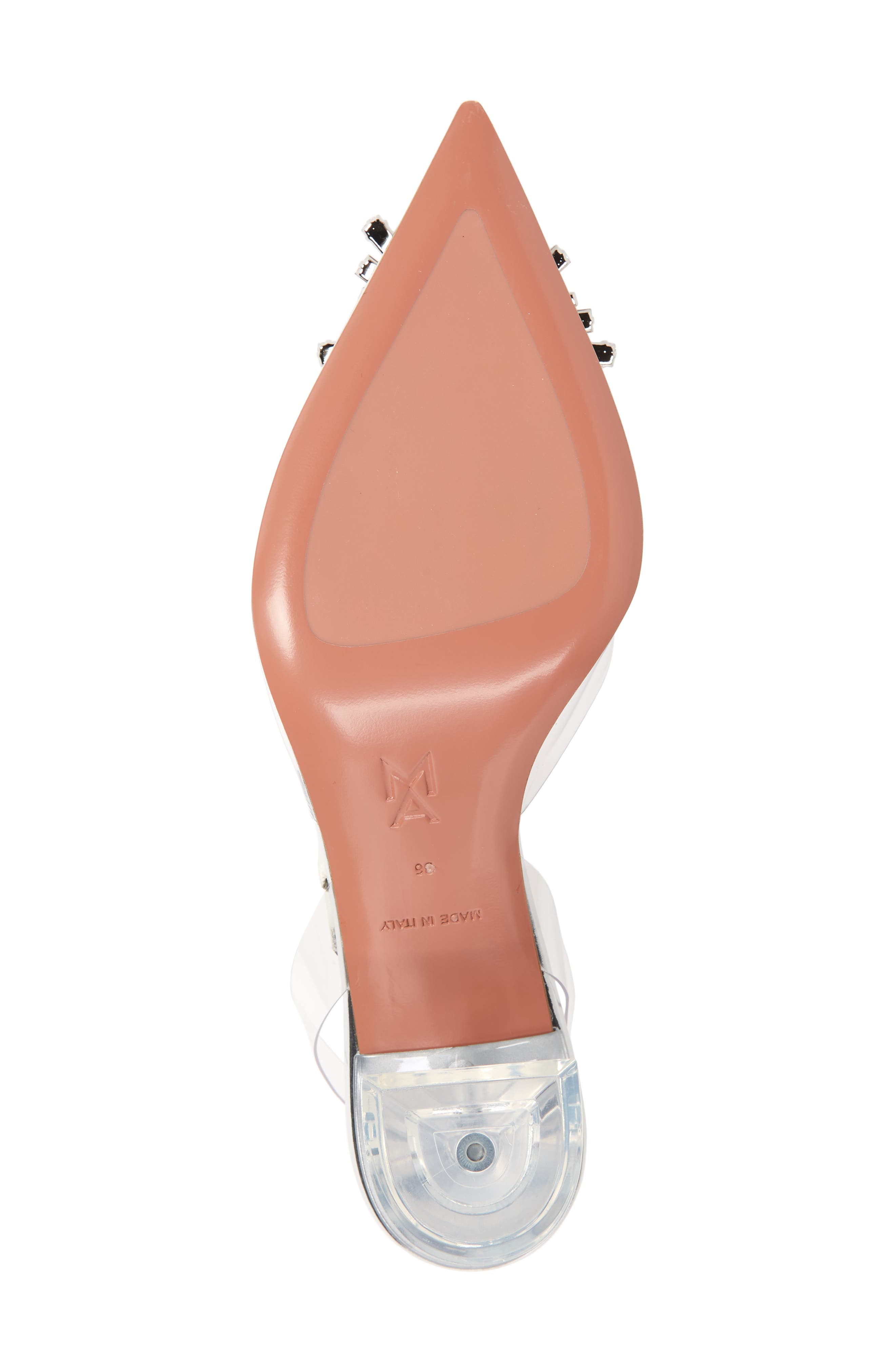 Amina Muaddi Begum Glass Pointed Toe Slingback Pump, Alternate, color, 