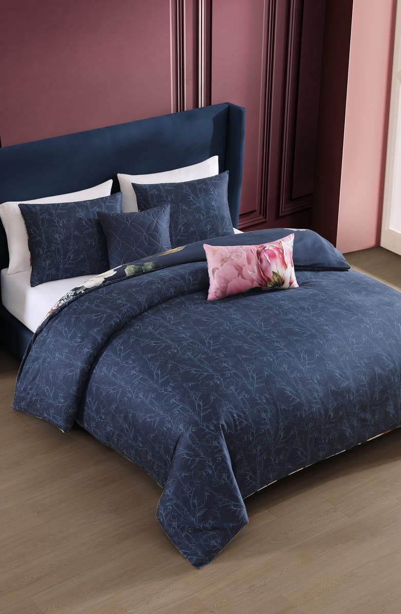 Bebejan Renaissance Reversible Floral Cotton Sateen Comforter Set, Alternate, color, 