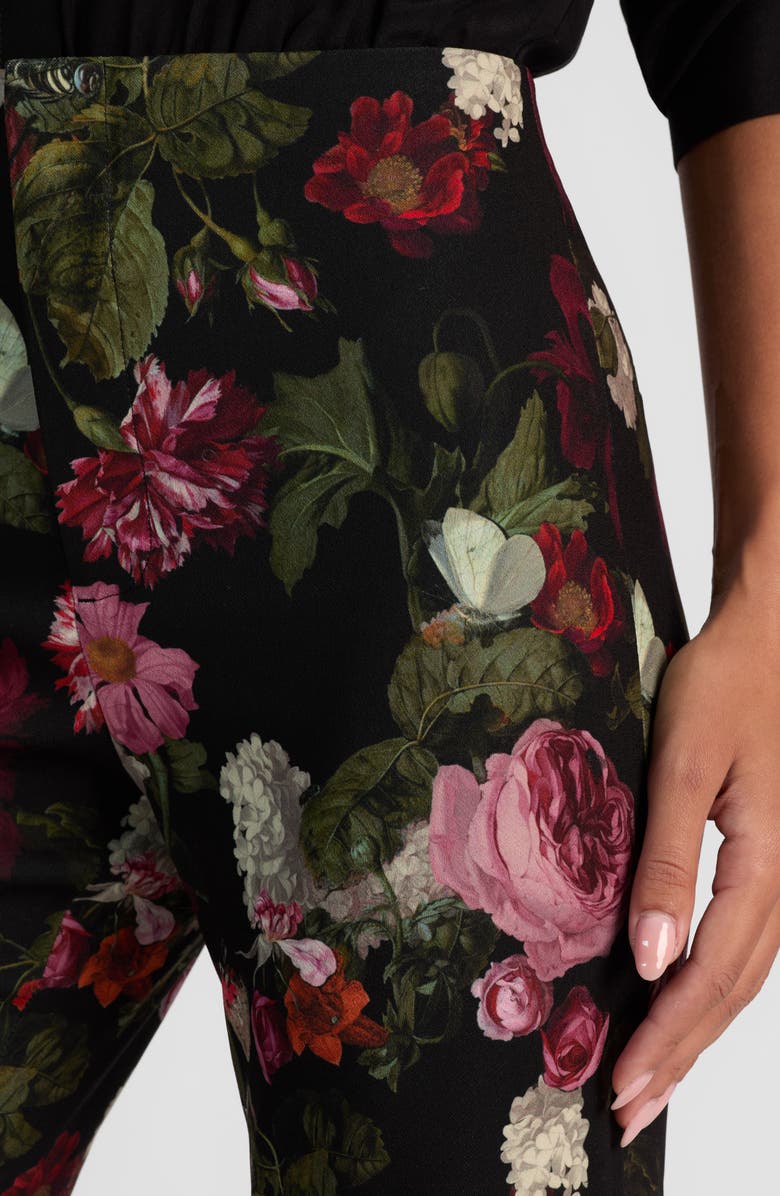 Alice + Olivia Floral Teeny Bootcut Pants, Alternate, color, Be Still