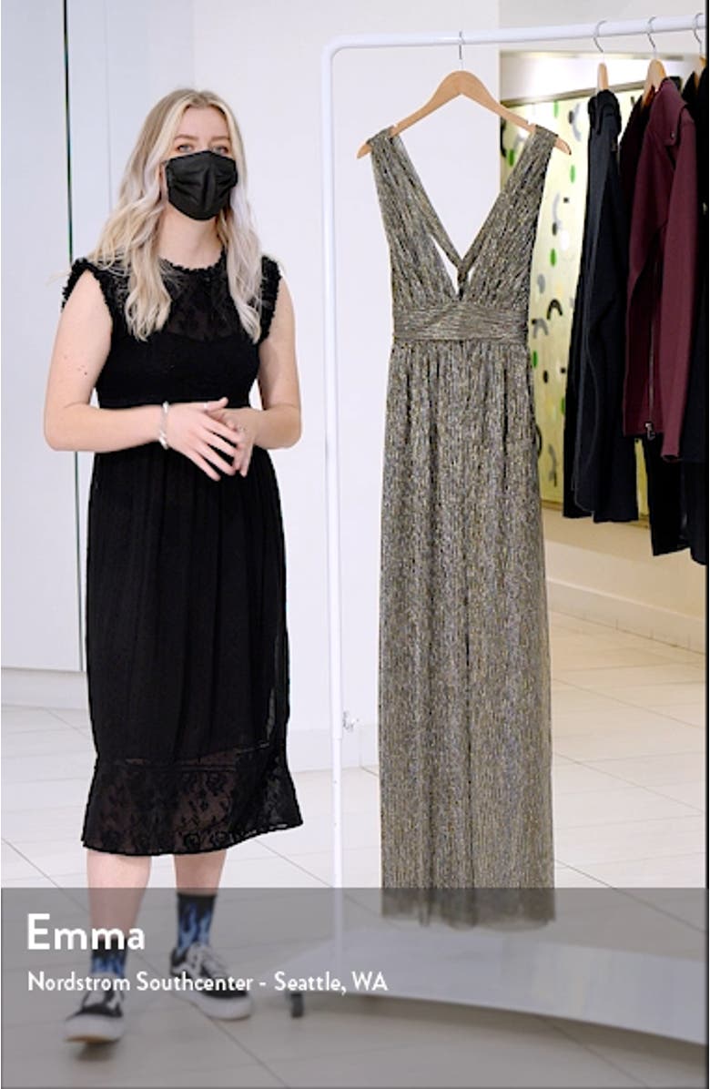 Looking Radiant Metallic Evening Gown, sales video thumbnail