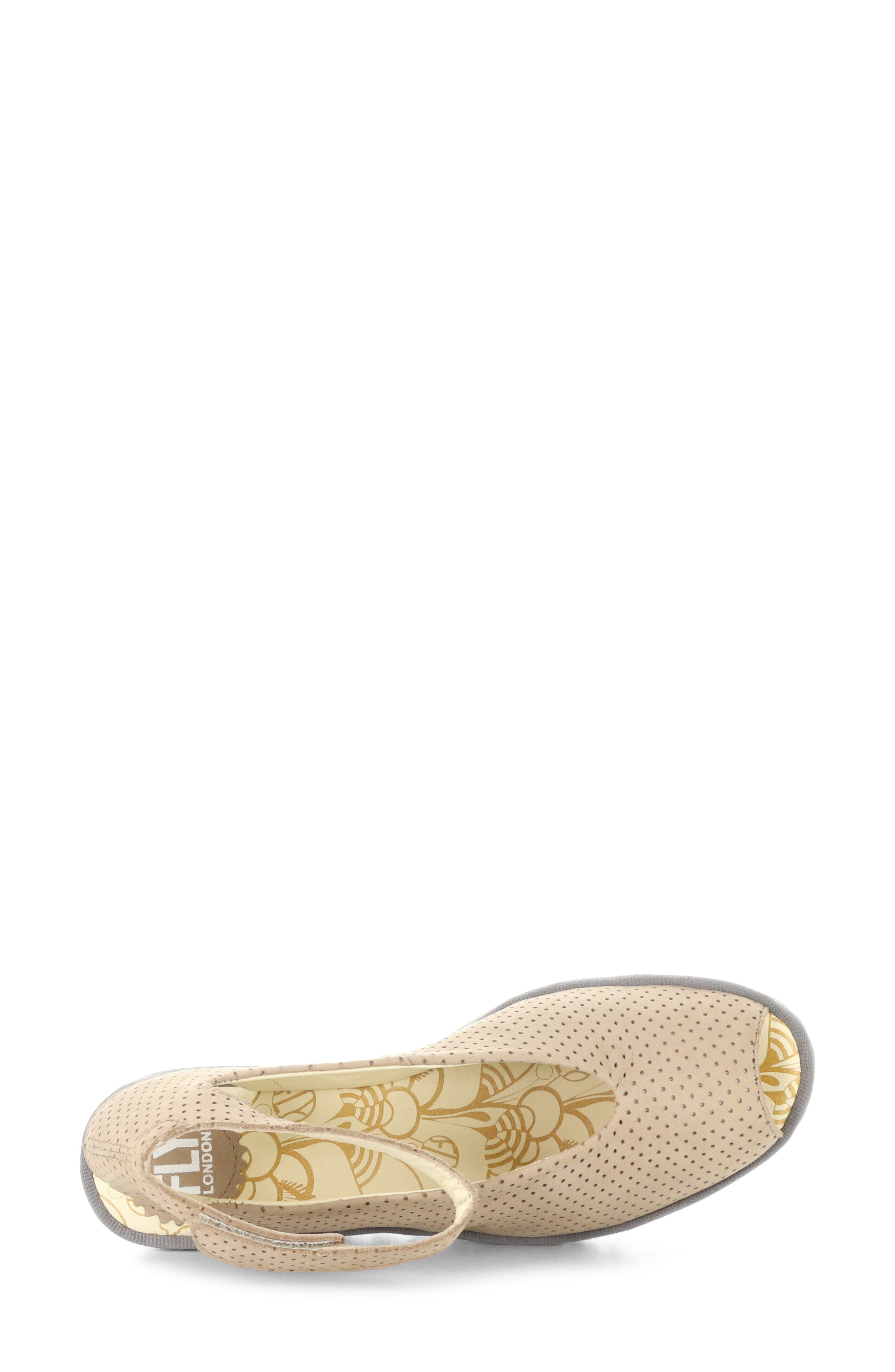 'Yala' Perforated Leather Sandal, Alternate, color, TAUPE