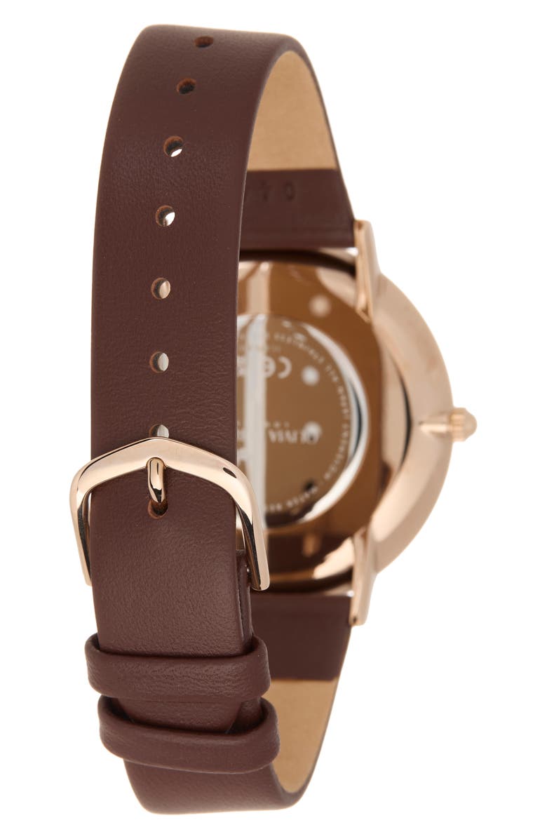 Olivia Burton Ultra Slim Analog Watch, 40mm, Alternate, color, Brown
