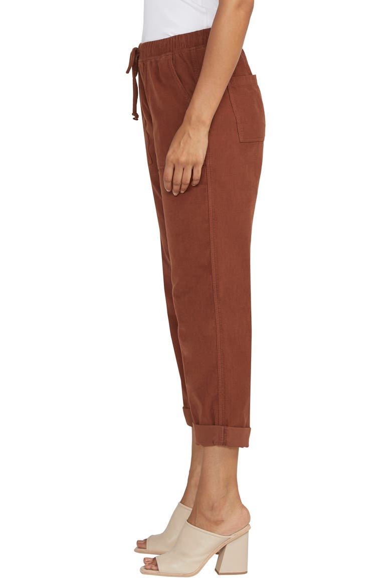 Relaxed Fit Cotton Corduroy Ankle Drawstring Pants, Alternate, color, CAPPUCINO
