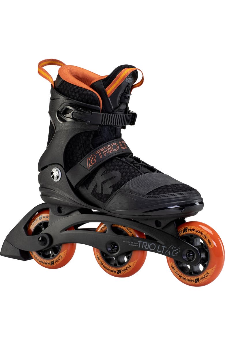 K2 Trio LT 100 Black Orange Mens Inline Skates, Main, color, Black/Orange