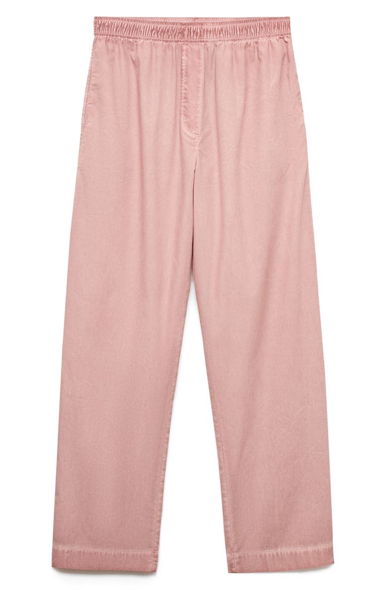 MANGO Garment-Dyed Cotton Pajama Pants, Alternate, color, Medium Pink