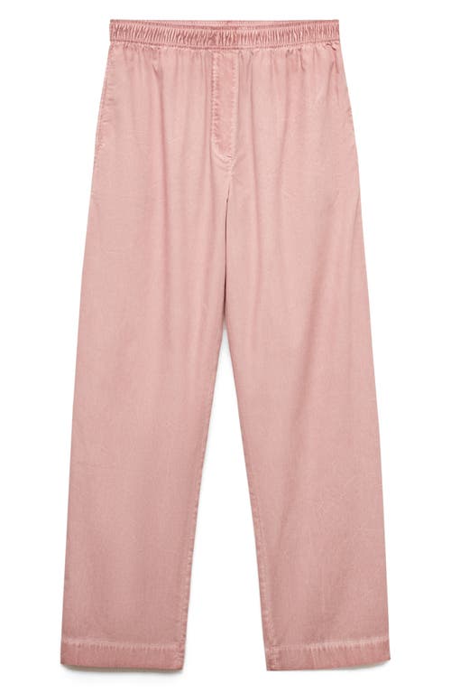 Mango Garment-dyed Cotton Pajama Pants In Pink