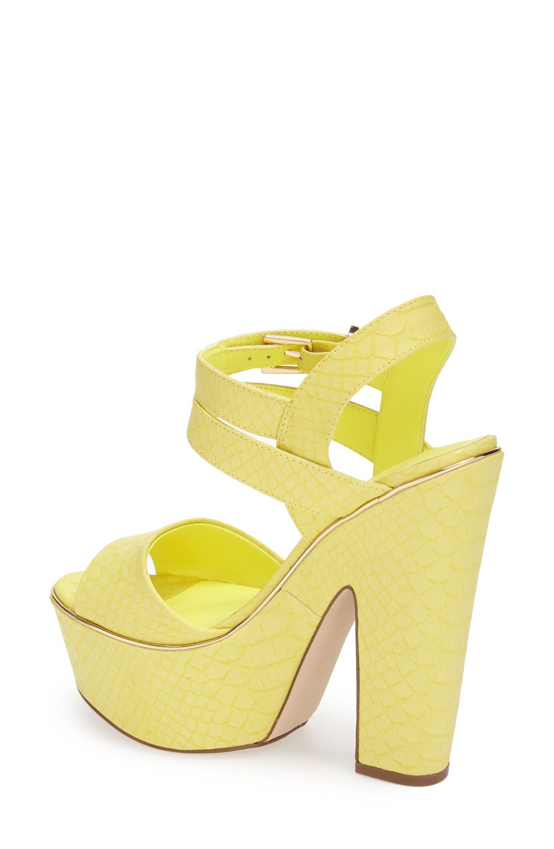 'Lenni2' Platform Sandal, Alternate, color, YELLOW