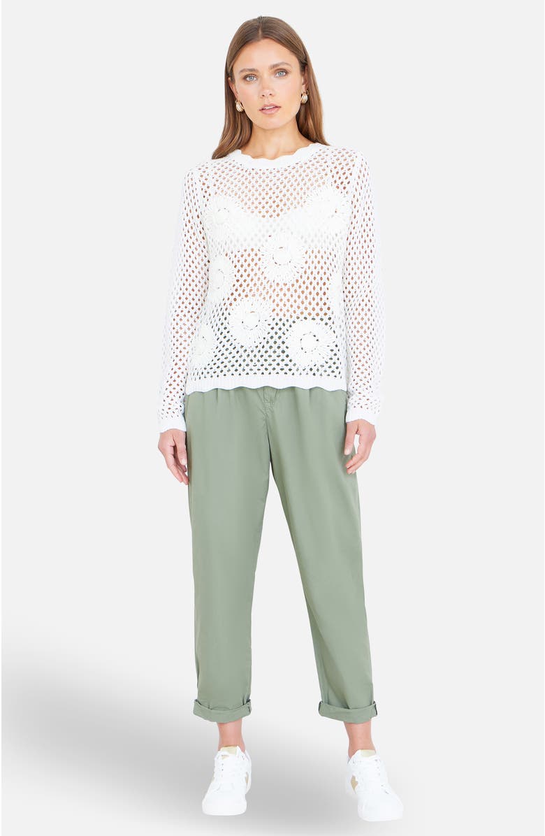 Yumi Flower Crochet Jumper, Alternate, color, White