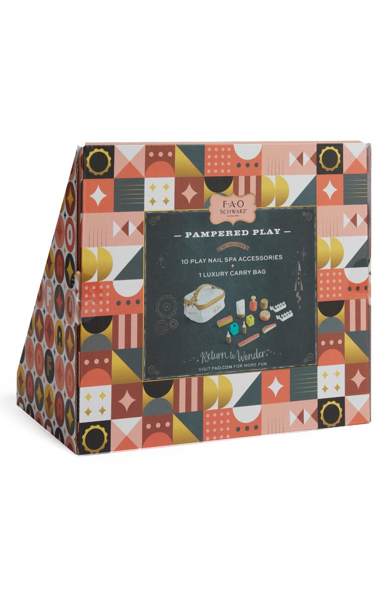 FAO Schwarz Toy Wood Beauty Bag, Alternate, color, White Multi