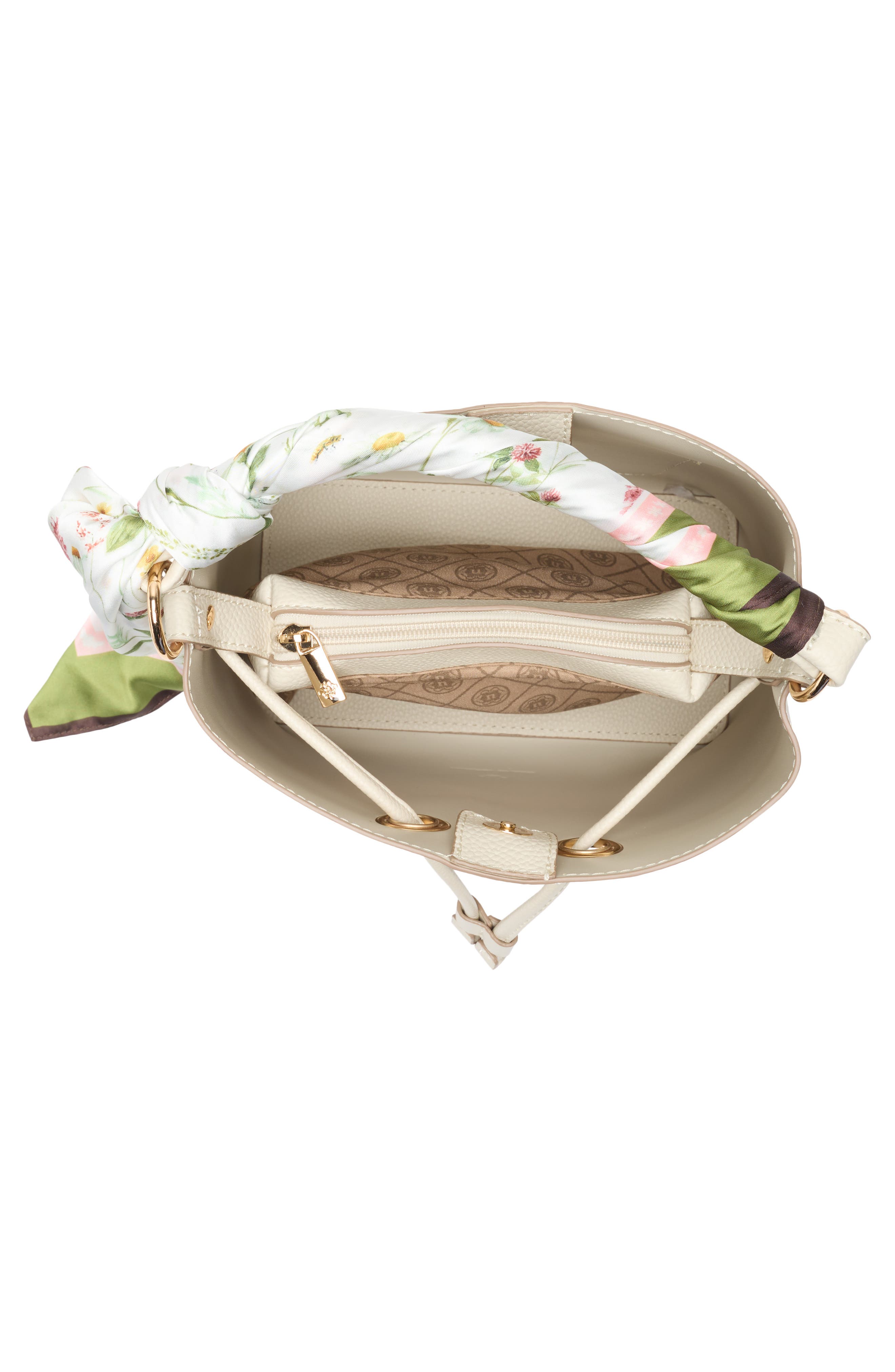 Nanette Lepore Convertible Bucket Bag, Alternate, color, Rice-Sanctuary Garden