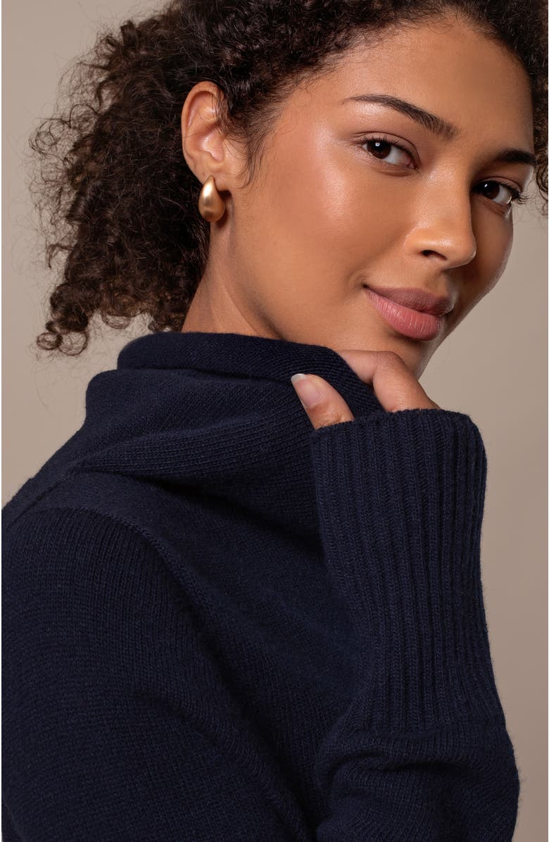 Celtic & Co. British Supersoft Slouchy Cowl Neck, Alternate, color, Dark Navy