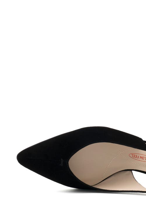 Amalfi By Rangoni Panerea Slingback Pointed Toe Pump In Black - Platinum Buckle