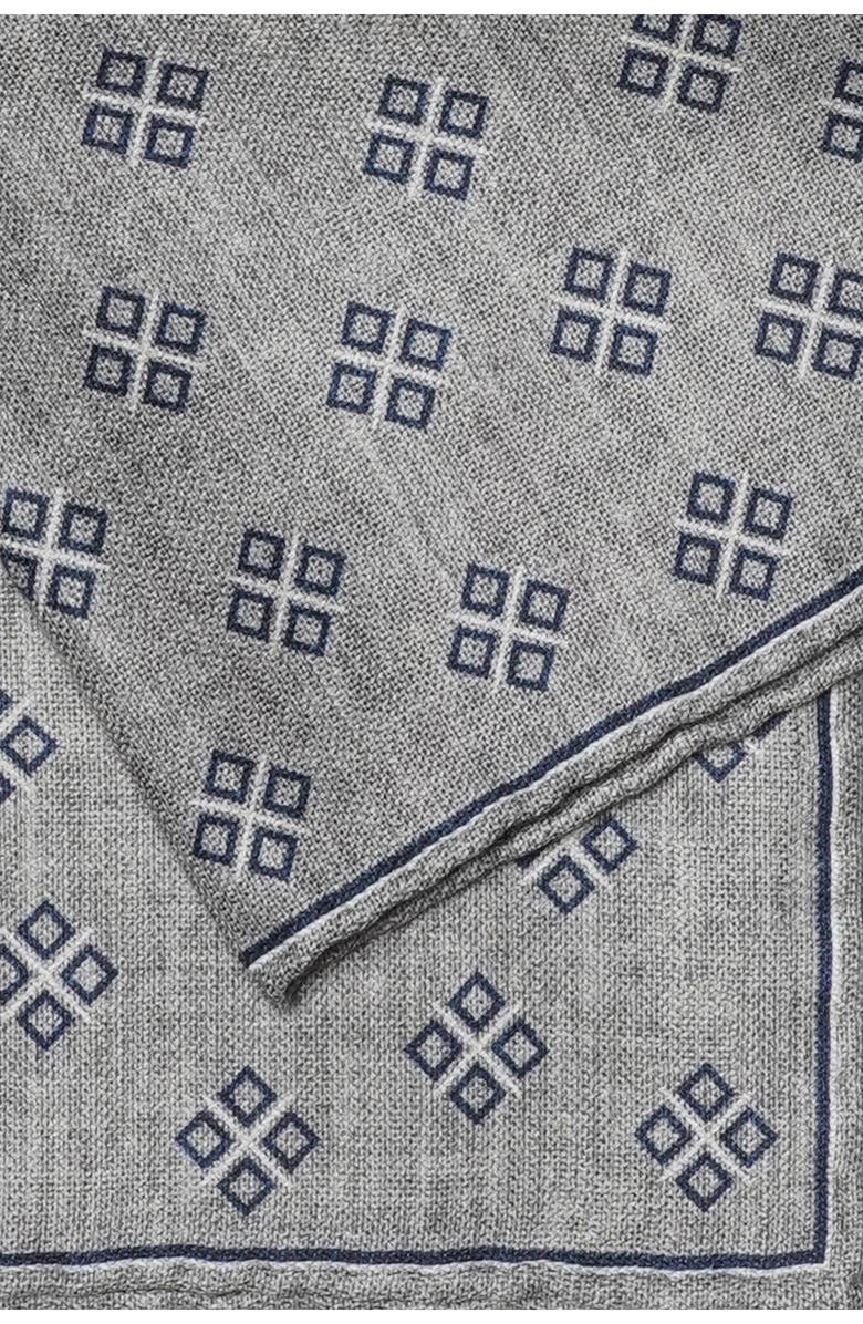 Jack Victor Riverview Reversible Silk Pocket Square, Alternate, color, Grey