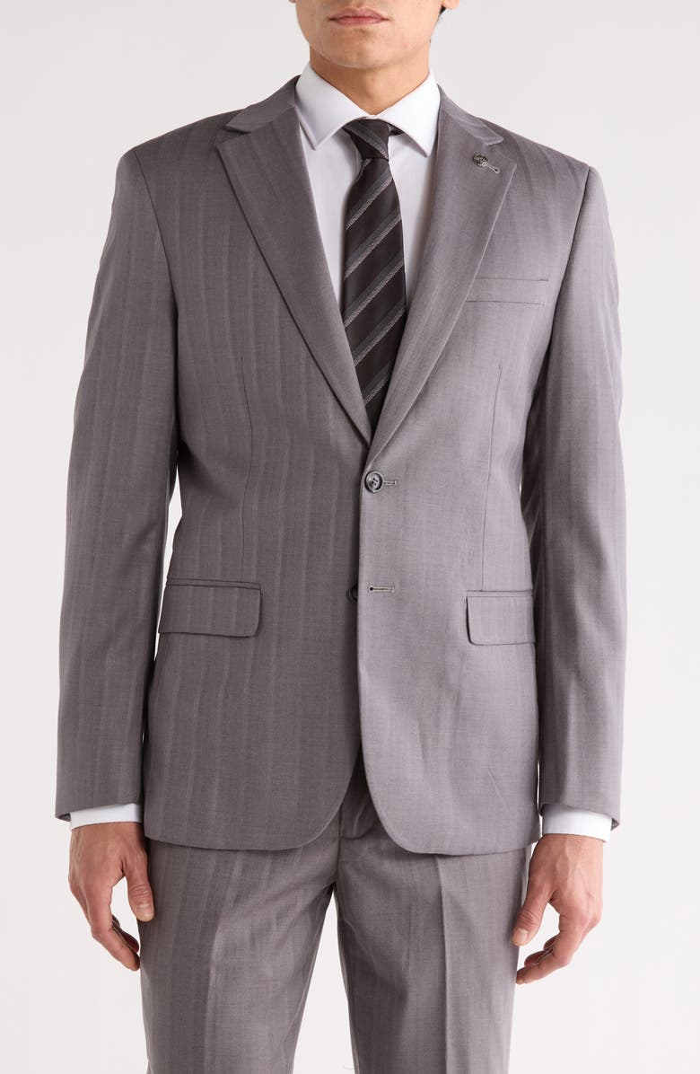 Tahari Slim Fit Blazer, Main, color, Grey