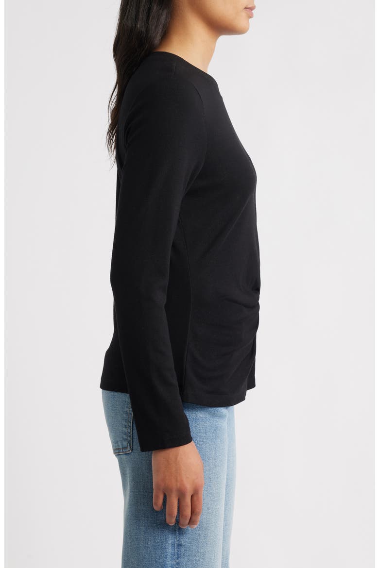 Twist Front T-Shirt, Alternate, color, BLACK