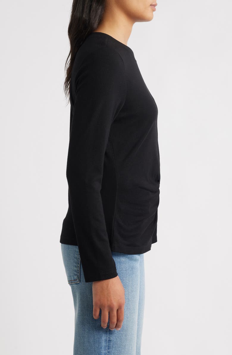 Wit & Wisdom Twist Front T-Shirt, Alternate, color, Black