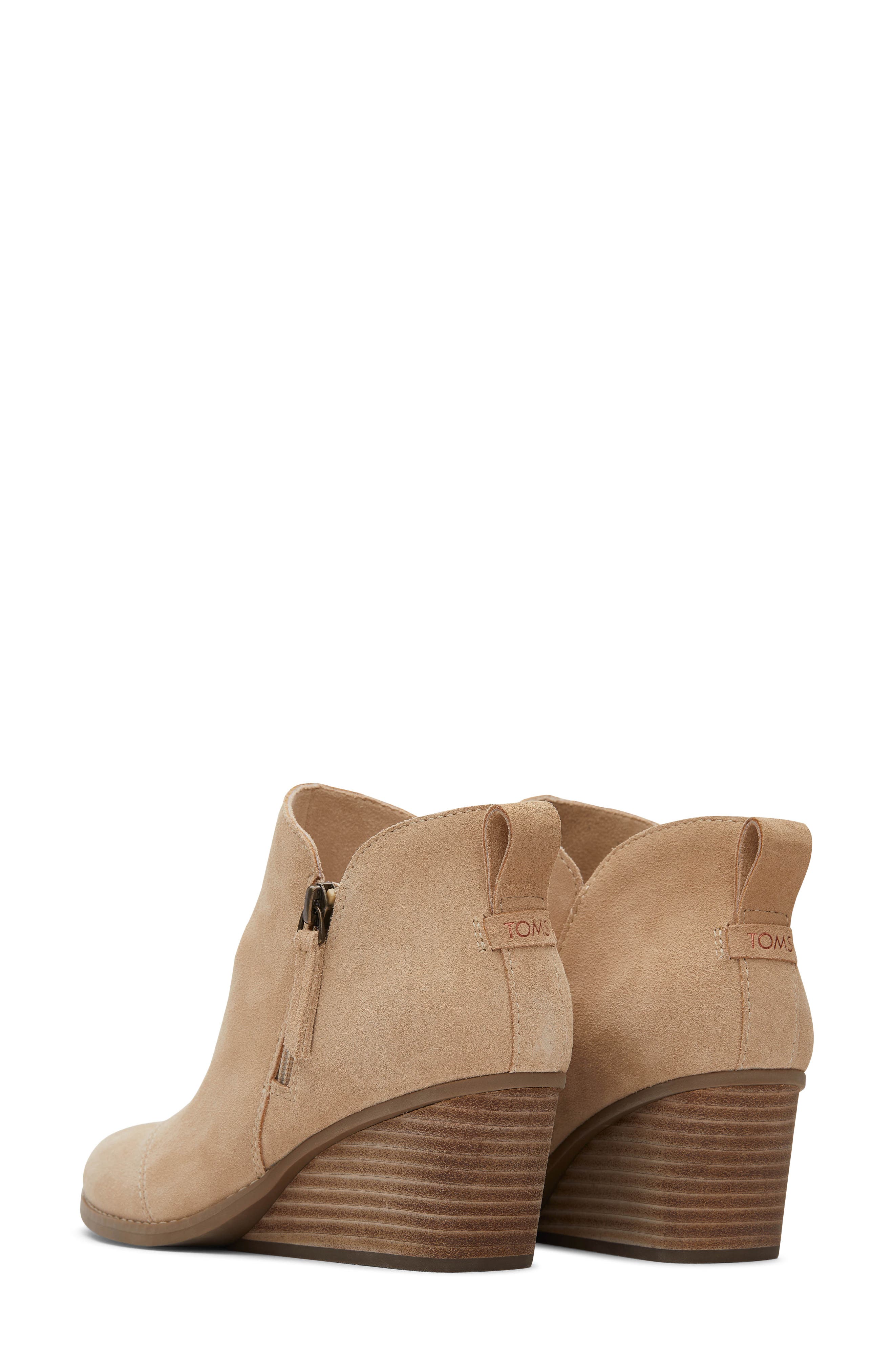 Wedge Leather Bootie, Alternate, color, NATURAL