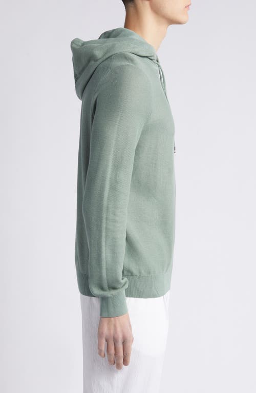 Hugo Boss Boss Trapani Mesh Sweater Hoodie In Open Green