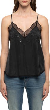 Zadig & Voltaire Christy Silk Strass Paisley Camisole