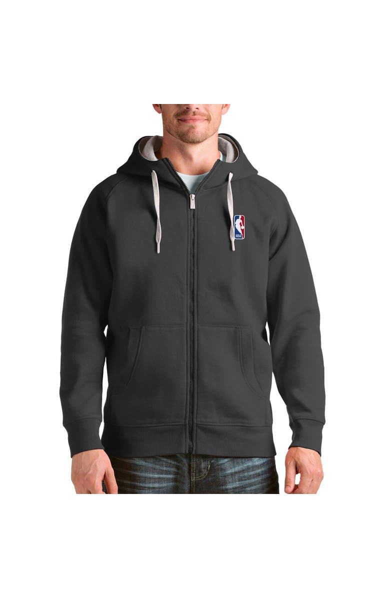 ANTIGUA Men's Antigua Charcoal NBA Victory Full-Zip Jacket, Main, color, Charcoal