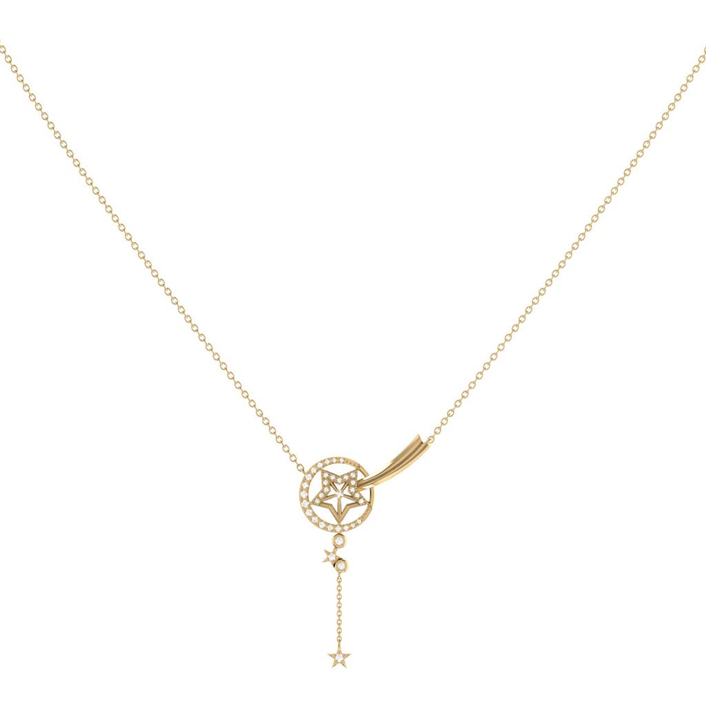 Luvmyjewelry Stella Comet Diamond Pendant Necklace In Gold