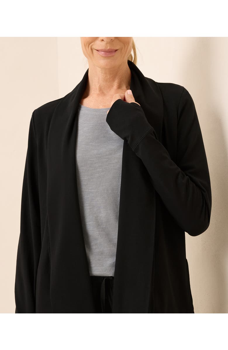Pact Luxe Essential Swing Cardigan Made With Organic Cotton, Alternate, color, Black