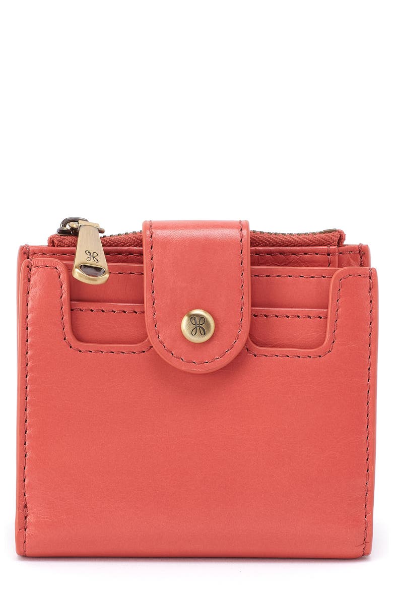 Dunn Leather Compact Wallet, Main, color, PINK MIRAGE